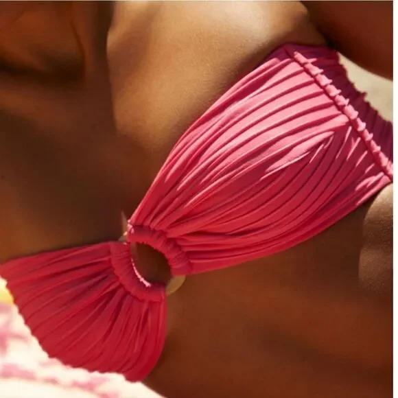 Revel Rey Hayes Women's Pink ring Up me bikini top Size Small - Picture 15 of 16